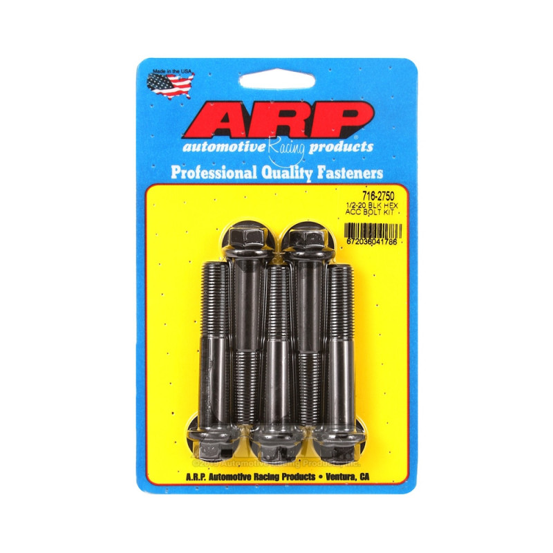 Set de șuruburi și piulițe universale ARP 1/2-20 – Șuruburi hexagonale cu finisaj negru oxidat, x5 - ARP-716-2750 - 716-2750 - 3666618198118